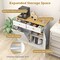 Costway Wooden Kitchen Trash Cabinet Tilt Out Bin Holder w/ Drawer & Storage Shelf Black/White/Coffee/Gray